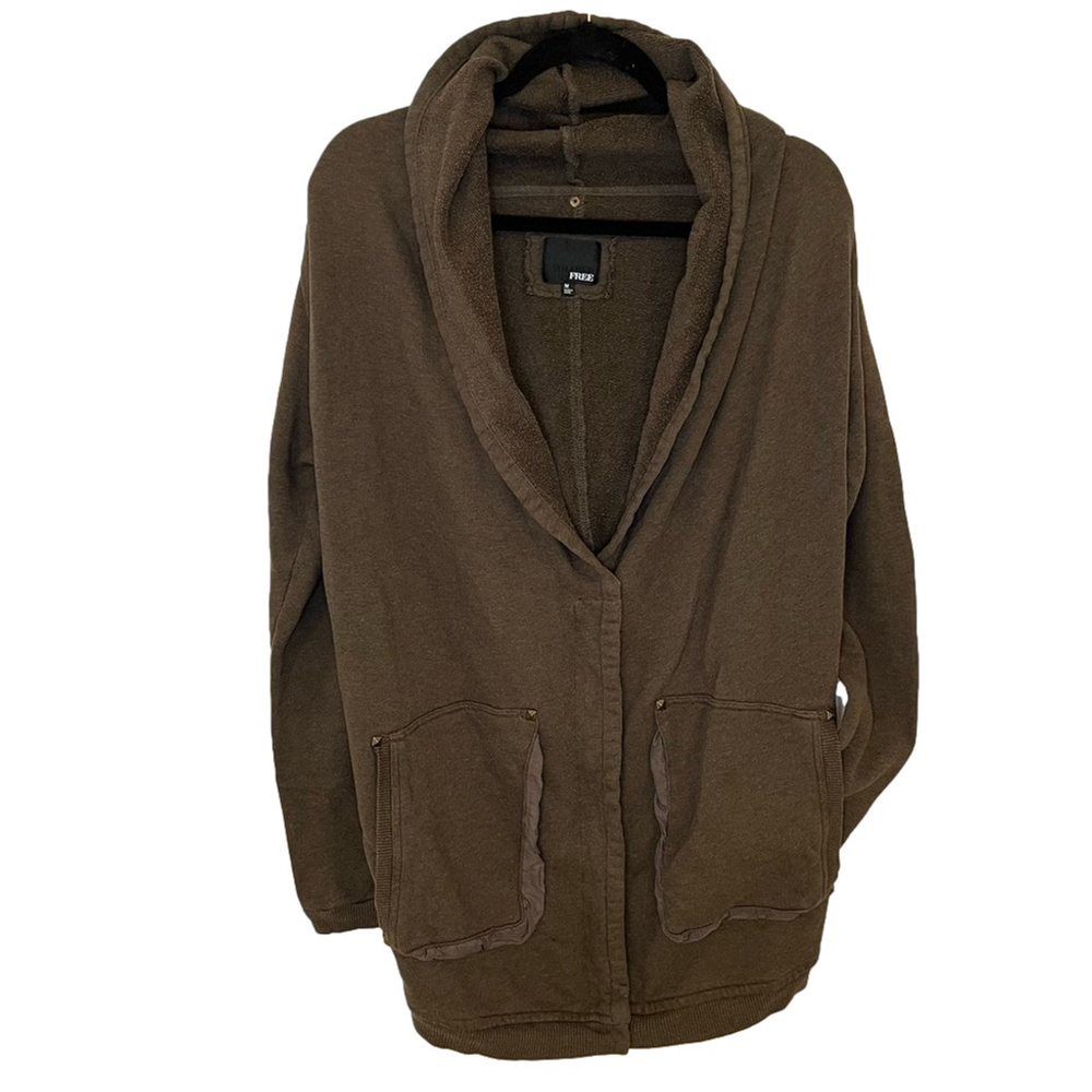 Aritzia Brown Hooded Cardigan - Picture 3 of 11